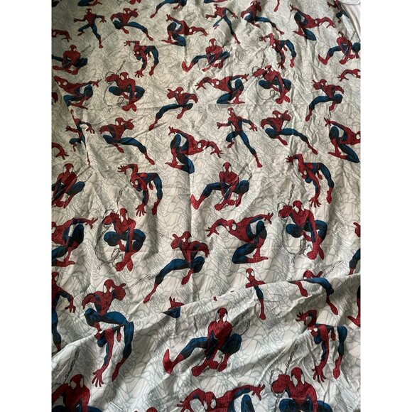 Marvel Spiderman Twin Sheet Set 2 Piece 60% Cotton 40% Polyester Blue & Red Web - Picture 6 of 11